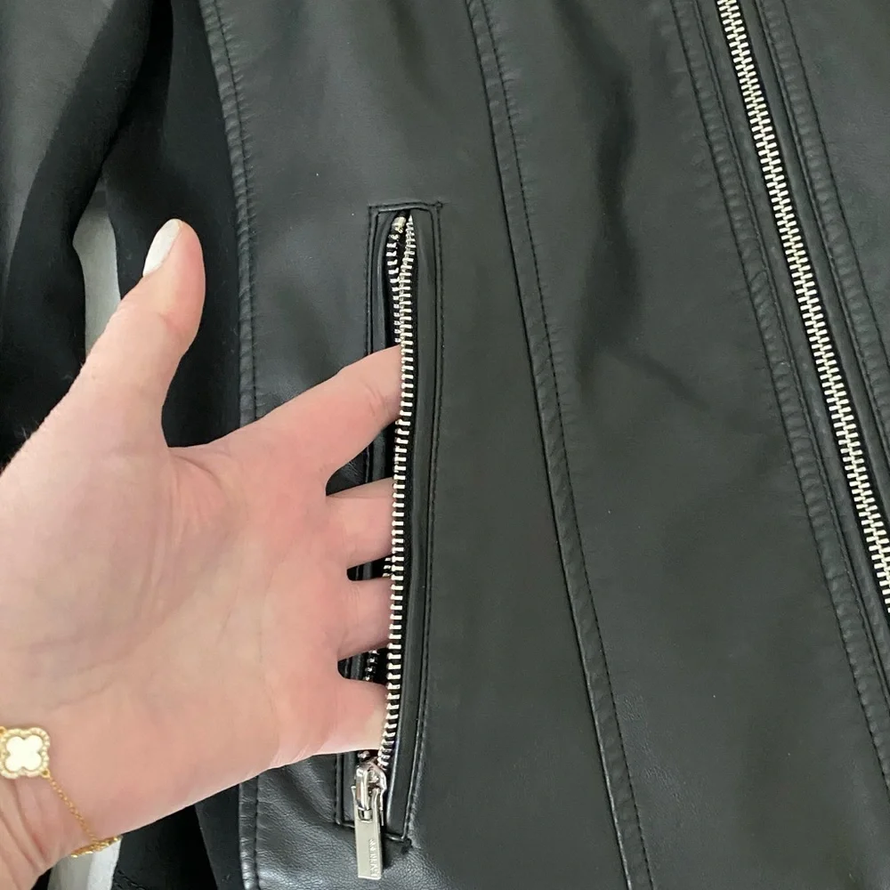 NWOT. Express Faux Leather Moto
Jacket, Sz L - Picture 9 of 10